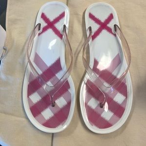 Burberry hard plastic pool sandals plaid size 38